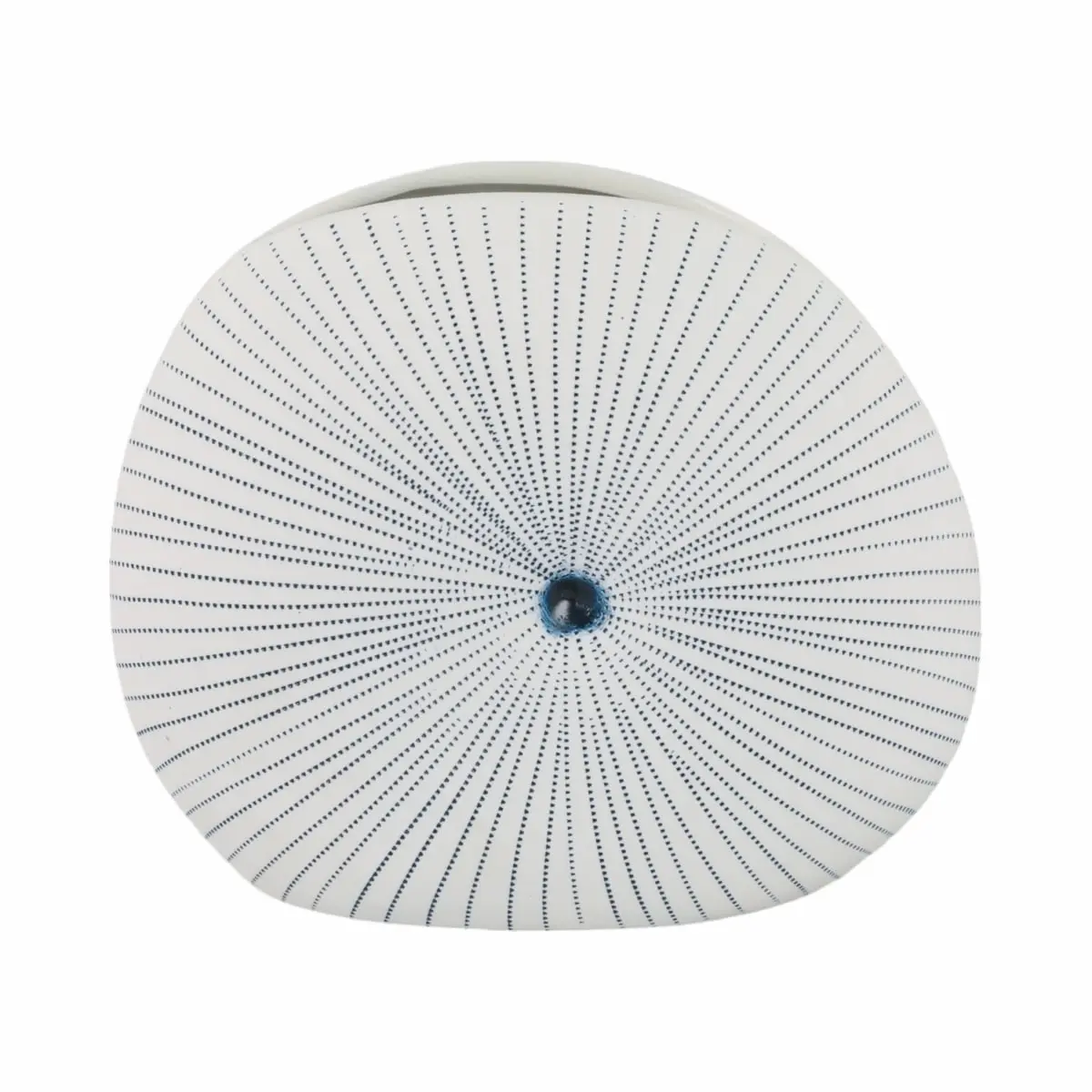 212 MAIN Artificial Vase - 10x9 in, 4 lbs Round Modern Home Decor Accessory, Home Supplies with White & Blue Dotted Shell Flower Design, Artificial Vases