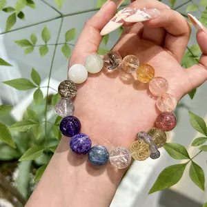 Natural Ketao Multi-Treasure Purple Dragon Crystal Five Elements Bracelet for Women Large Beads Unique Niche Crystal Beads