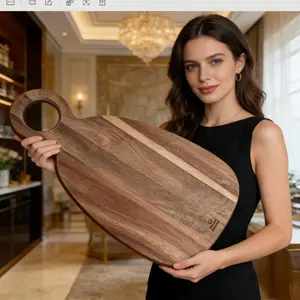 Durable Wooden Cooking Cutting Board with Large Handle, Kitchen Accessories for Home Dining BBQ, Made in China, Model Xinghao