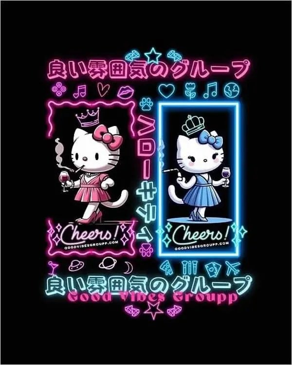 Neon Kitty Poster 8″ × 10″