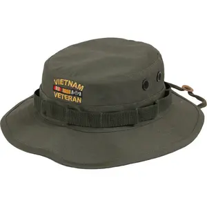 Olive Drab - Tactical VIETNAM VETERAN Ribbon Embroidered Boonie Bucket Hat