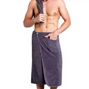 Men Boys Soft Wearable Towel, High Absorbent Adjustable Bath Towel, Suitable for Bathroom Pool Beach Spa Shower, with Elastic Band