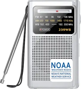AM/FM NOAA Weather Radio with Best Reception, Stereo Earphone Jack, Battery Operated for Elderly Home Use, Gift for Parents & Emergency Preparedness Portable Audio