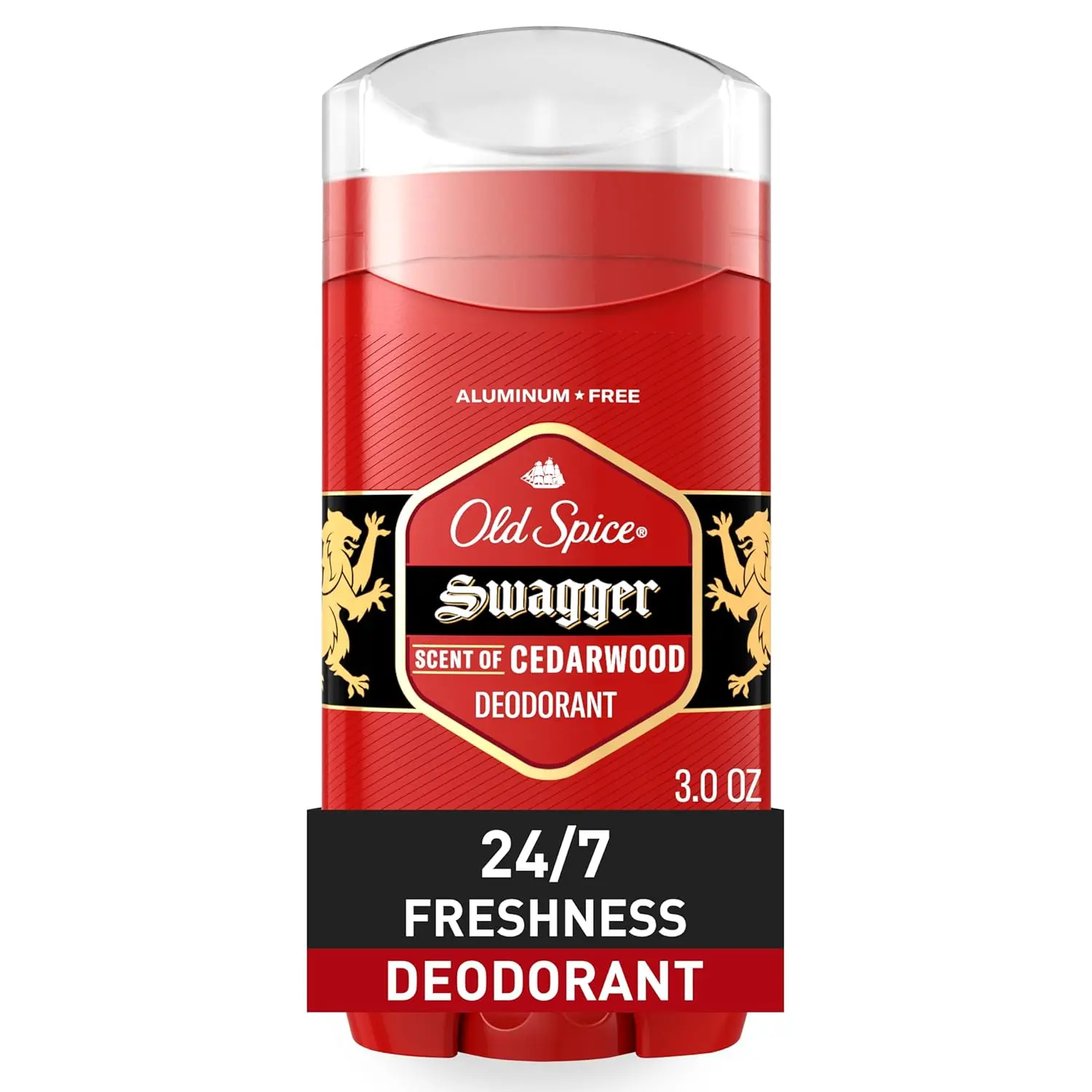 Old Spice Aluminum Free Deodorant for Men, 24\/7 Odor Protection, 24\/7 Freshness & Lasting Scent, Swagger with Cedarwood Scent, 3.0 oz