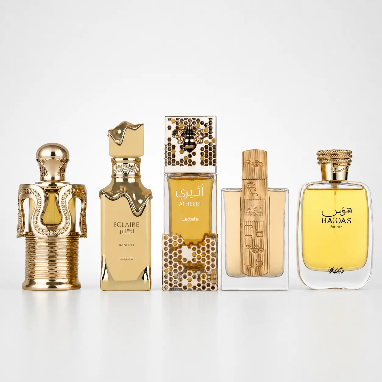 Hawas For Her + Angham + Atheeri + Eclaire Banoffi + Maitha - Fragrance Gift Bundle