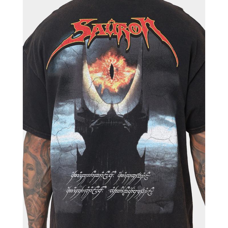 73Studio X The Lord Of The Rings Sauron Vintage T-Shirt Black Wash