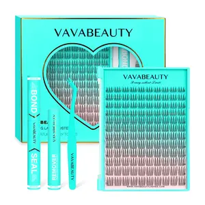 VAVABEAUTY Mascarer DIY Lashes Clusters With Invisible Band  | D Curl Wispy Lash Extension Kit |Waterproof Long-Lasting | Natural Daily | Festival Lash Extension