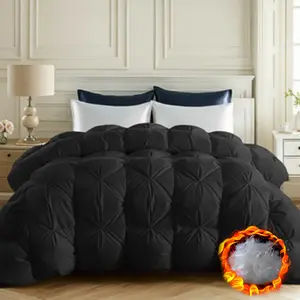 All Season Goose Down Comforter Ultra Soft with Fluffy Warm Clusters Jacquard Baffle Box Design Quiet Cozy Available in All Sizes Colors