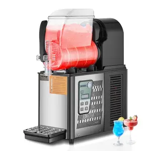 fathersdaygift VEVOR Commercial Slushy Machine, 4L Single Tank Frozen Drink Machine, 16 Cups Stainless Steel Margarita Smoothie Frozen Drink Maker, Slushie Maker for Home Party Restaurants Cafe Bars