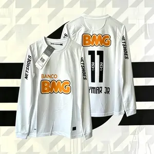 2011/12 season home #11 Neymar white long-sleeved retro jersey