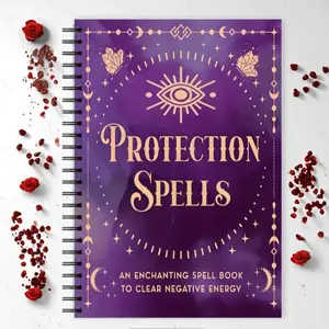 Cover Notebook, Mystical Magic Style Protection Spells Journal, Clear Negative Energy Theme Handwriting Book, Guided Journal