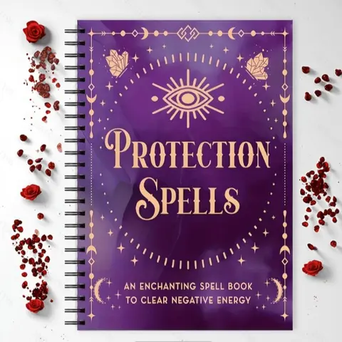 Cover Notebook, Mystical Magic Style Protection Spells Journal, Clear Negative Energy Theme Handwriting Book, Journaling Notebooks