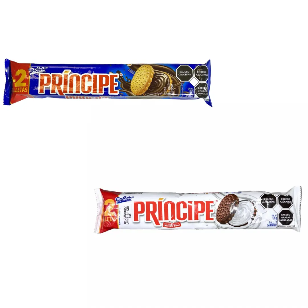 Principe Galletas con Relleno Sabor a Chocolate Marinela- 126 grams  - Individual Pack - Hecho en Mexico