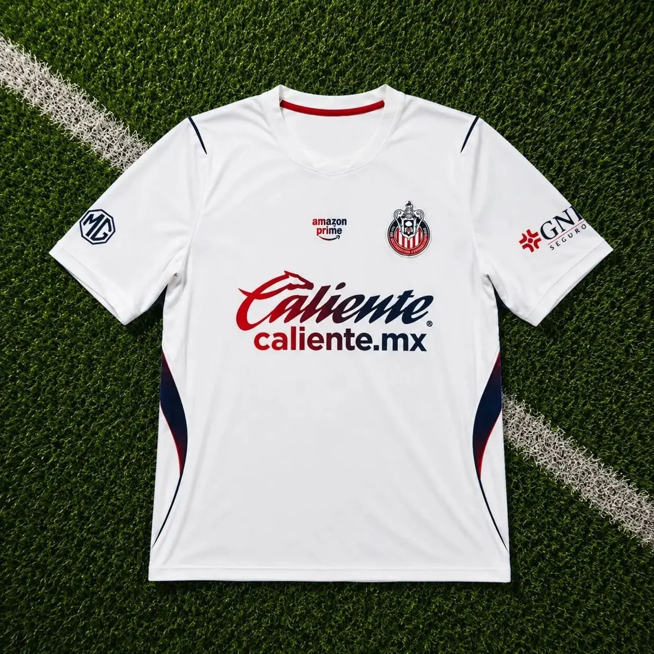 White Chivas Away Soccer Shirt 26-27 Quick Dry Short Sleeve Soccer Jersey Breathable Game Day Sports Top Liga MX Fan Gear