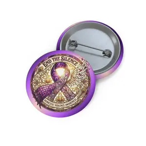 Pin Button: "End the Silence" Domestic Violence Awareness
