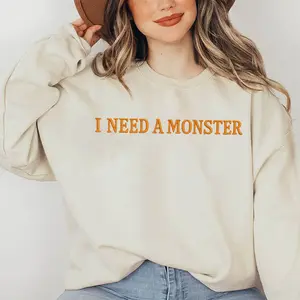 Embroidered i need a monster Crewneck Sweatshirt, Monster Sweatshirt, Soda Lover Gift, Funny Soda Shirt