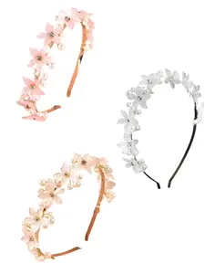 Faux Pearl & Rhinestone Decorated Hair Hoop, Elegant Bridal Headwear for Wedding Bridal Party Formal Occasions, Fashion Hair Accessories for Women, Sparkling Flower Headbands