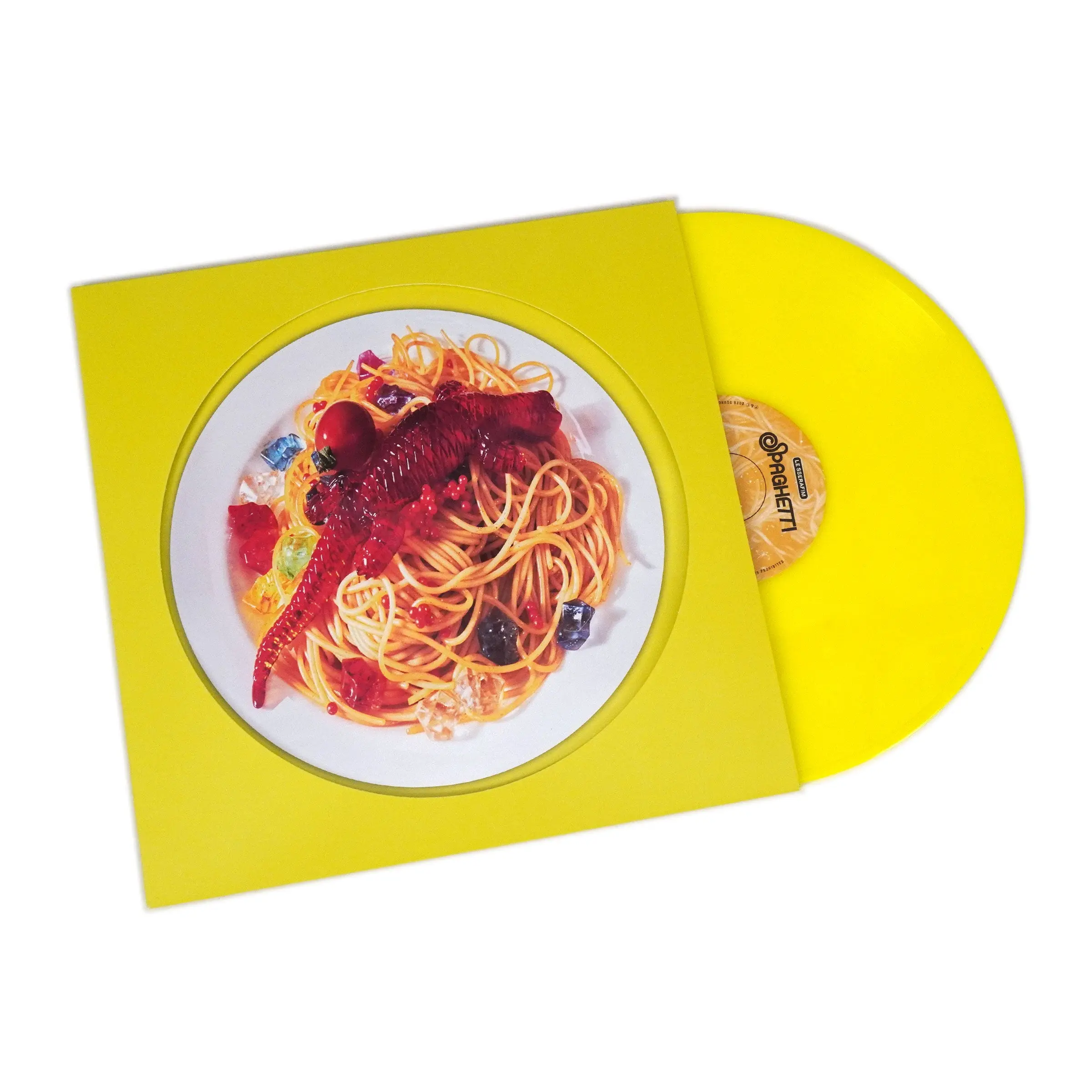 LE SSERAFIM 12" Indie Exclusive Translucent Yellow Spaghetti Vinyl Record - 2026 Source Music, Includes Photocards, Lyric Insert, Translucent Yellow Vinyl