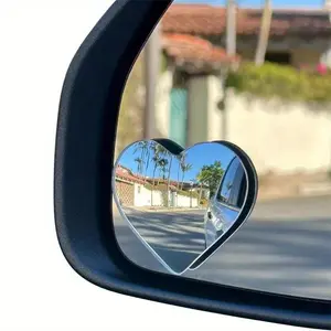Heart Shaped Car Blind Spot Mirror, 360 Degree Wide Angle Convex Mirror, Car Exterior Accessories for Automotive Car Parking