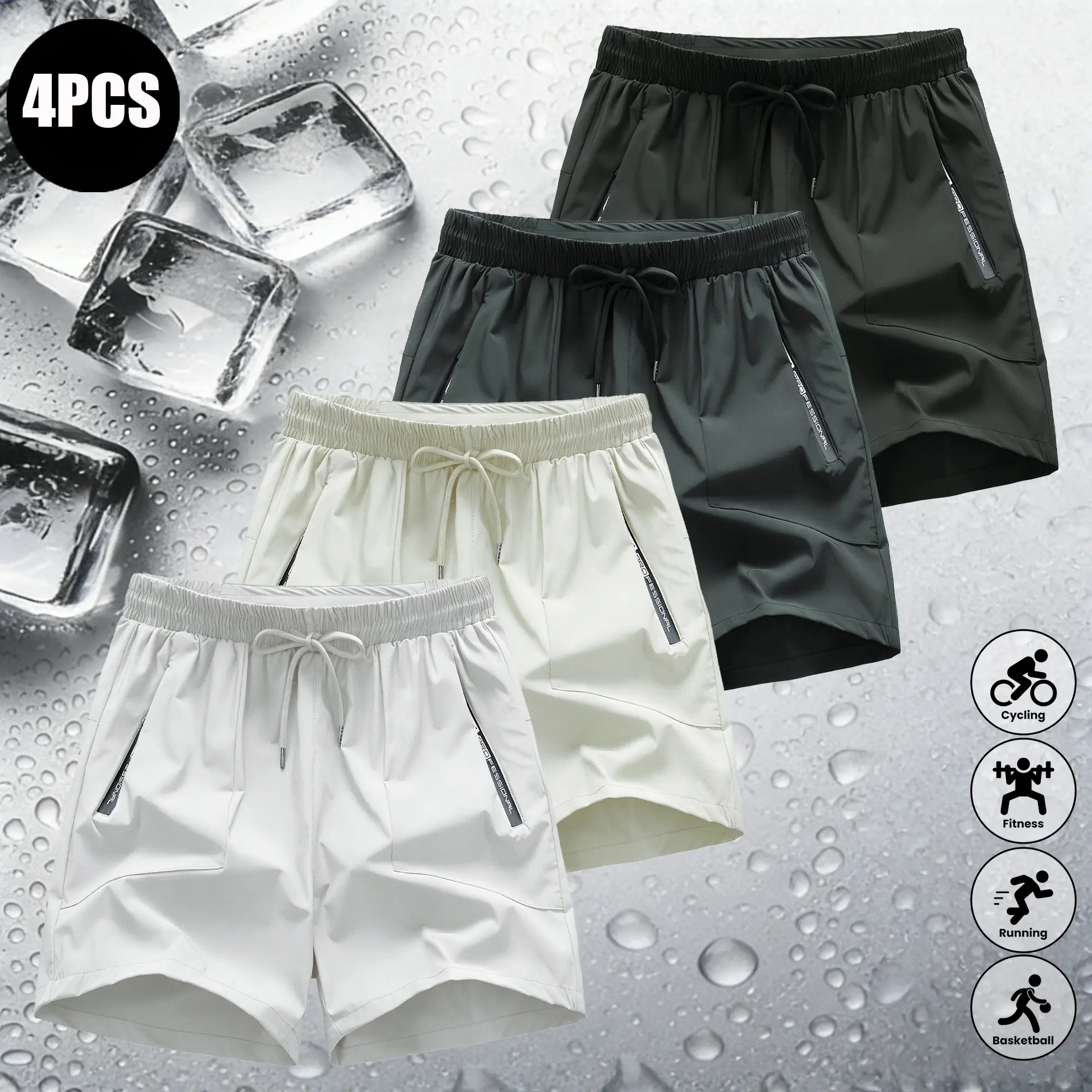 Dark gray + army gray + cream white + white