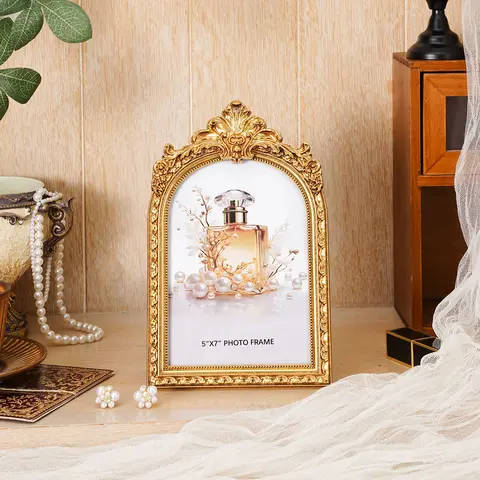 Elegant European Vintage Photo Frame, Detailed Design, Horizontal & Vertical Display, Includes Random Insert Paper, Home Decor, Picture Frame, High Quality Frame, Framed Home Decoration