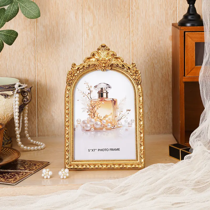 Elegant European Vintage Photo Frame, Detailed Design, Horizontal & Vertical Display, Includes Random Insert Paper, Home Decor, Picture Frame, High Quality Frame, Framed Home Decoration