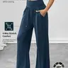 Women's Solid Wide Leg Pants, Casual Comfy Loose Trousers for Outdoor Sports, Ladies Bottoms for All Seasons, Minimalist, Casual Style Bottoms