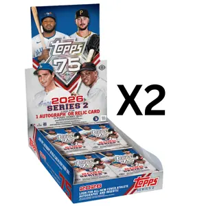 1277 BASEBALL 2026 TOPPS 75 SERIES TWO HOBBY BOX X2, NEW RELEASE!  2 AUTOGRAPHS / MEMORABILIA