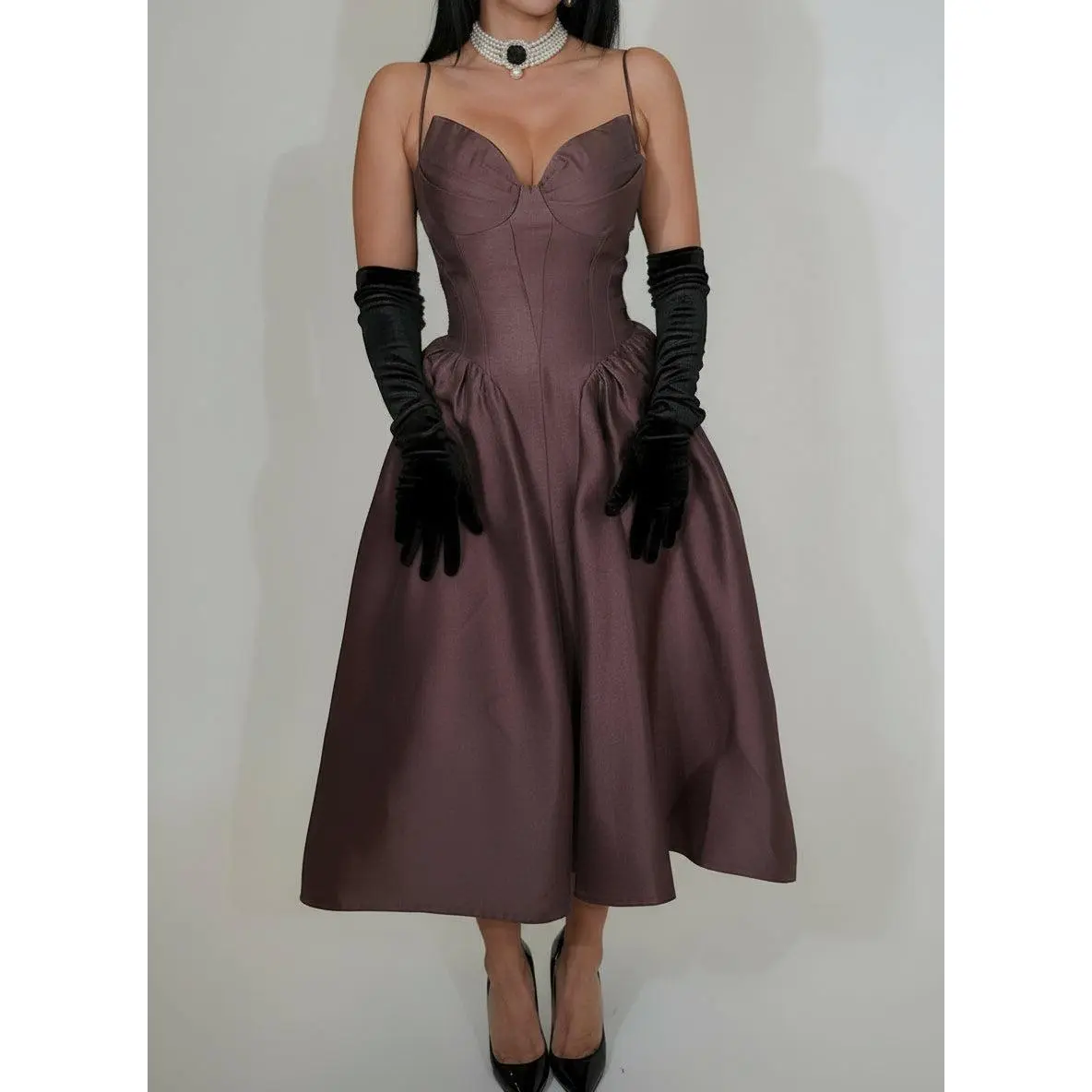 Maggie Dress-Brown