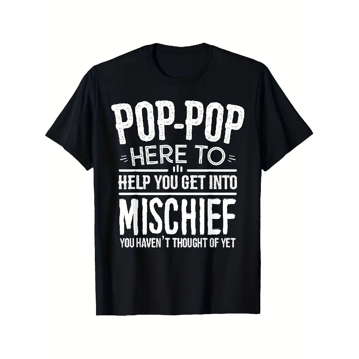 [100% Cotton] 100% Cotton 'S & 'S Short  Humorous Touch Pop-Pop Men'S Cotton T-Shirt- Funny Mischief Print, Breathable Knit, Short Sleeve Crew Neck, Perfect for Summer Outings and Date Nights, Outdoor Casual Tee Humorous Graphic Te Gift, Unisex, Hot selli