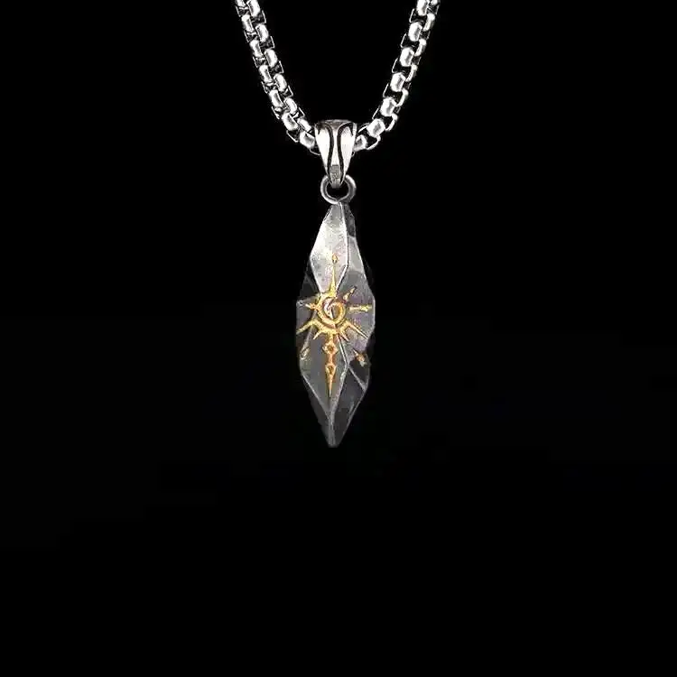 Men’s Wishing Stone Necklace – Vintage Silver Pendant for Strength & Hope