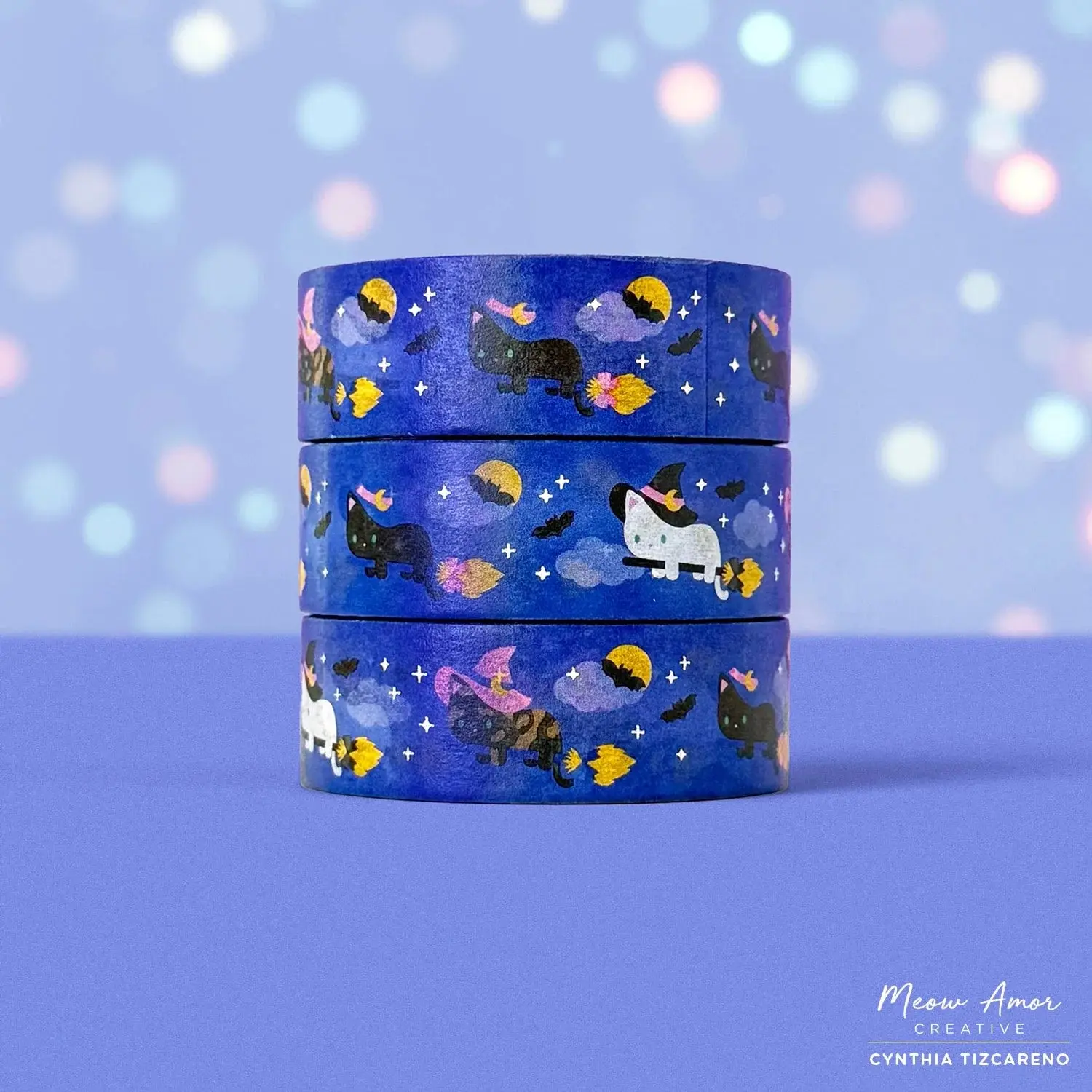 Flying Witch Cats Holo Foil Washi Tape
