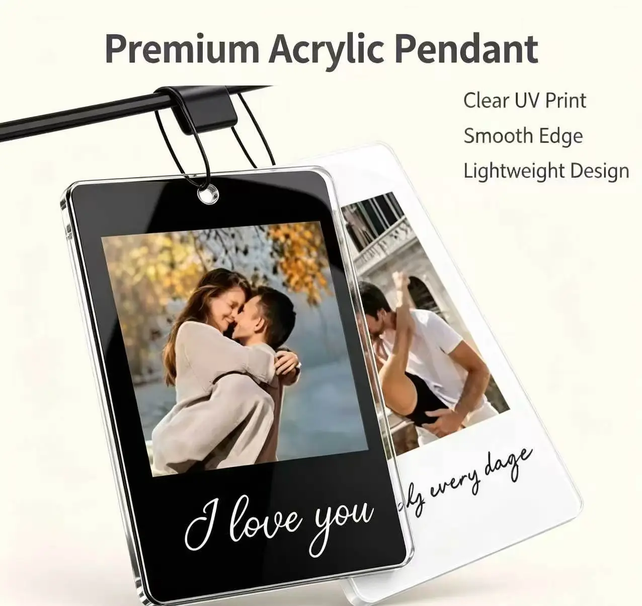 Custom Photo Car Hanger, Personalized Acrylic Rearview Mirror Pendant, Custom Text Picture Car Charm, New Car Gift