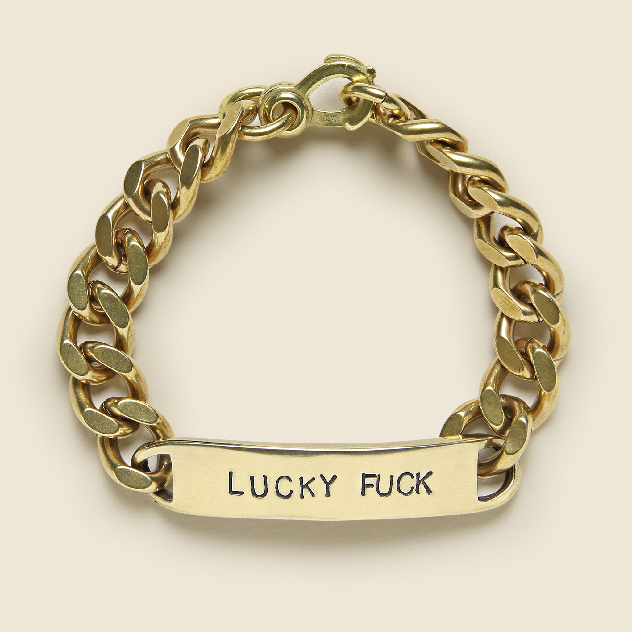 ID Bracelet - Lucky Fuck-22mm Men's Bracelet Father's Day Gift Gift for Husband Stainless steel Bracelet Striped Cuban Chain Bracelet