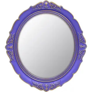 Oval Wall Mirror,  Style, Pink, Wall Mounted (Purple)