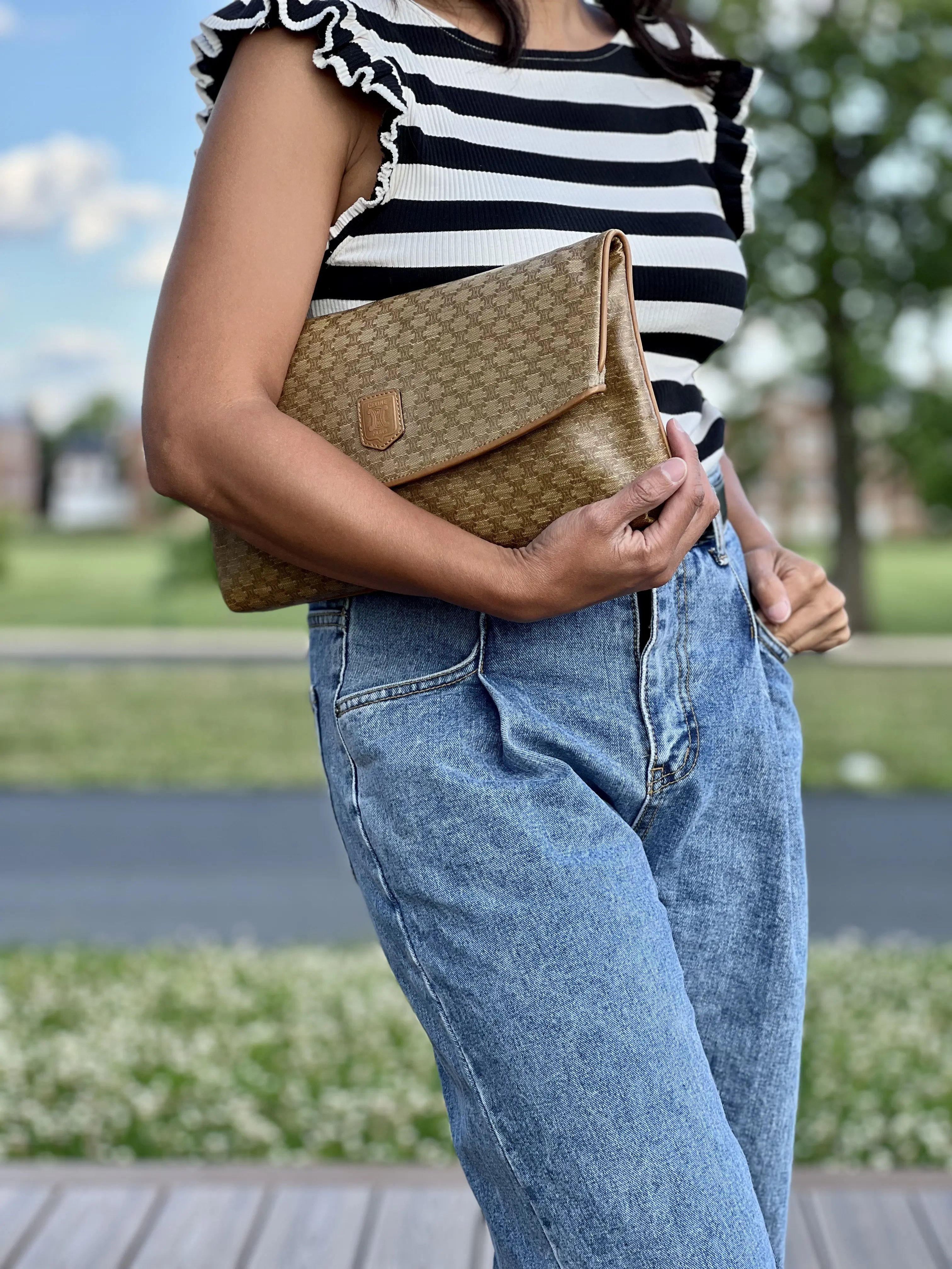 Pre-owned Celine canvas Clutches & Wristlets Vintage Macadam Clutch