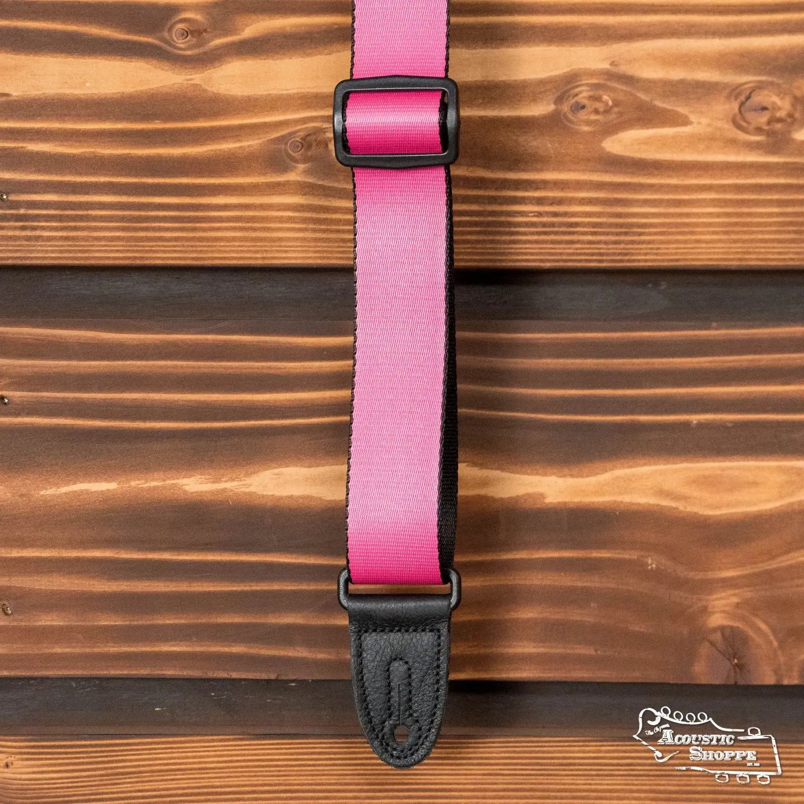 Levy's Jr Poly Series 1.5" Kids Pink Guitar Strap w/Leather Ends