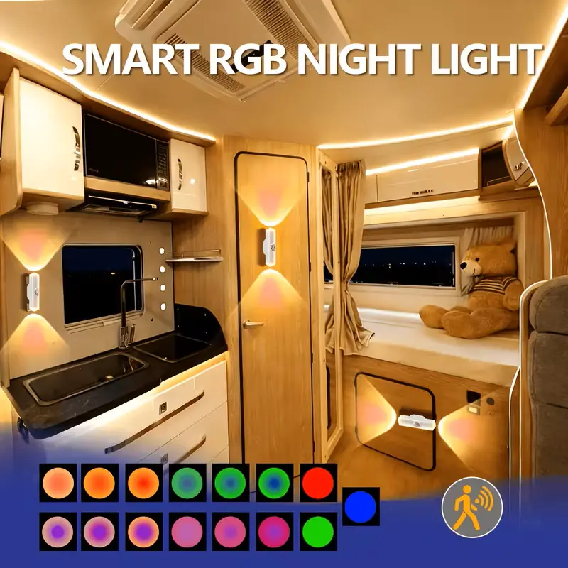 Smart Sensor Wall Light, Indoor Sensor Light, Smart Night Light, Rechargeable Sensor Bathroom Light, Magnetic Installation, Suitable for Bedrooms, Bathrooms, Patios, and Living Rooms