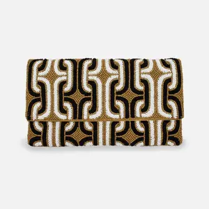 Mocha Beaded Clutch
