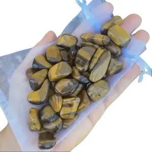 1/2 Pound  or 3 Pieces Tigers Eye Tumble Stone Bulk Wholesale Lot of Crystals 10-20mm