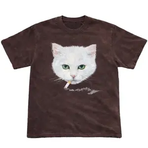 Gildan Men's and Women's T-shirt, Y2K cat graphic tee unisex, Animal tee, Y2k Unisex Graphic Tees Gothic Grunge Emo Scene Amity Affliction Style Clothes Menswear Womenswear Streetwear