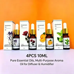 4PCS 10ML Pure Essential Aroma Oils - Multi-Purpose Home Fragrance Freshener Oils for Diffusers, Humidifiers