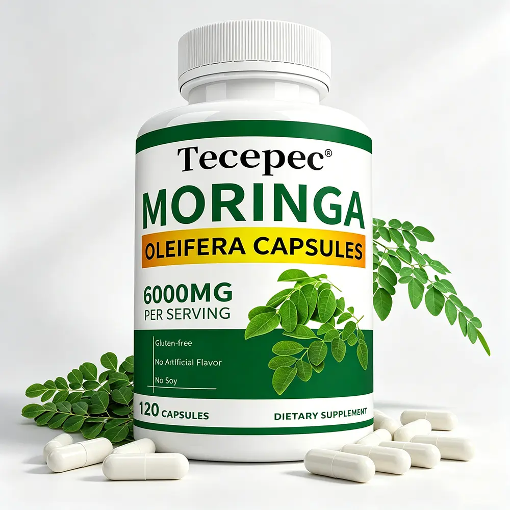 Tecepec Premium Moringa Leaf Supplement (50:1 Extract) - Supports Healthy Energy Metabolism & Cellular Health, Non-GMO 60-Day Supply