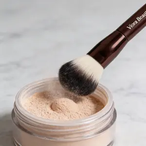 Soft Dense Foundation Brush, Viora Beauty Vegan Makeup Brush for Flawless Airbrushed Base & Blush Application