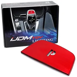 iJDMTOY Red Aluminum Center P-Parking Button Decoration Cover Trim For BMW 2012-18 Fxx 2 3 4 5 6 Series X3 X4 X5 X6 Performance Sports Shift Knob
