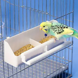 1 piece ~ Double compartment food box bird feeder, suitable for parakeets, such as the Tiger Pigeon, Peacock Parrot, etc. It is a bird food box and waterer feeder, Bird Supplies