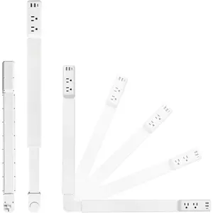 Electric Outlet Extender,Outlet Extender Stick,Retractable Power Strip,with 2 USB-A&1 USB-C&2 AC Outlets,Extends 22"-34",180 °   Rotating,Extendable Outlet,for Outlets Hard-to-Reach,for Bed,Office&Sofa