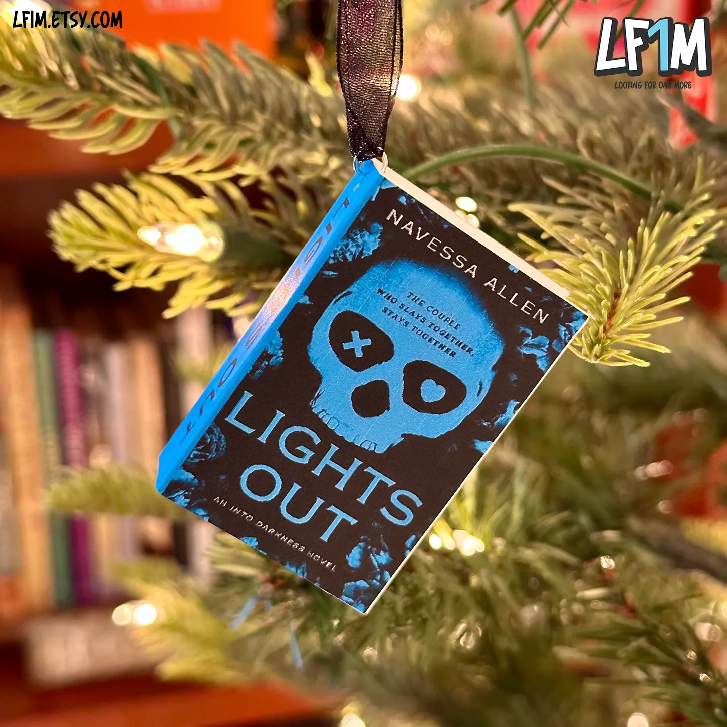 Custom Single Book Ornament |  Mini Book + Organza Ribbon | Bookish Christmas Gift