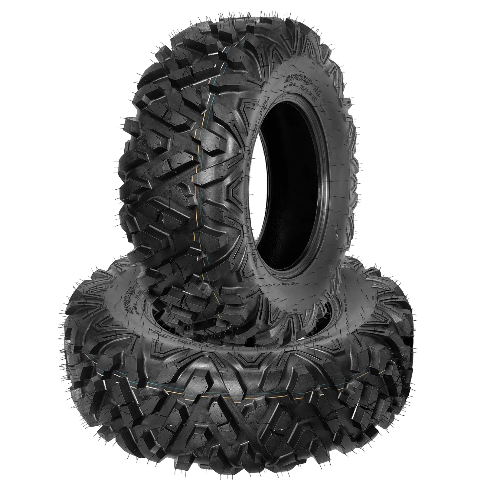 Superior Traction ATV UTV Tires Set of 2 - 6-Ply Heavy Duty Tubeless All-Terrain, Dirt-Ready with Biting Edges, Easy Installation, Fit AT26x11-12/AT29x9-14, Ideal for Quad Off-Road Vehicles
