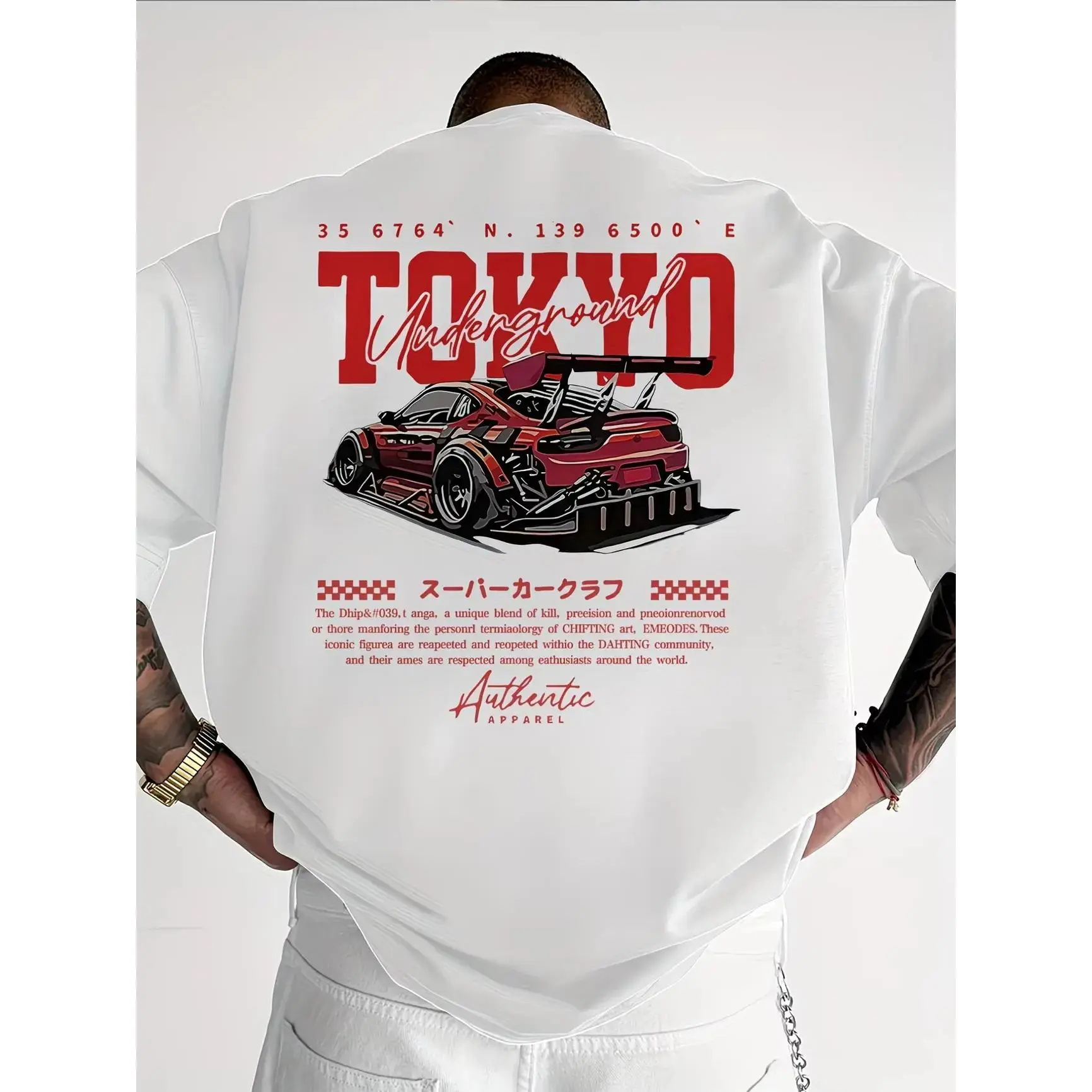 Men's Racing Car Graphic Soft Fabric Round Neck 100% Cotton Sports Top, Casual Loose Fit Fashion Apparel with Seamless Underarm Design, Mens Clothing, Graphic Tee, T Shirts, Men's Graphic Tees, Foldable